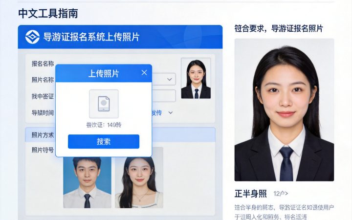 2026导游证报名照片电子版制作全流程指南相关场景示意图
