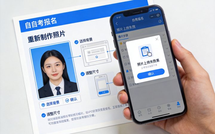 2026年自考报名照片上传不了怎么办 排查与解决方法内容配图
