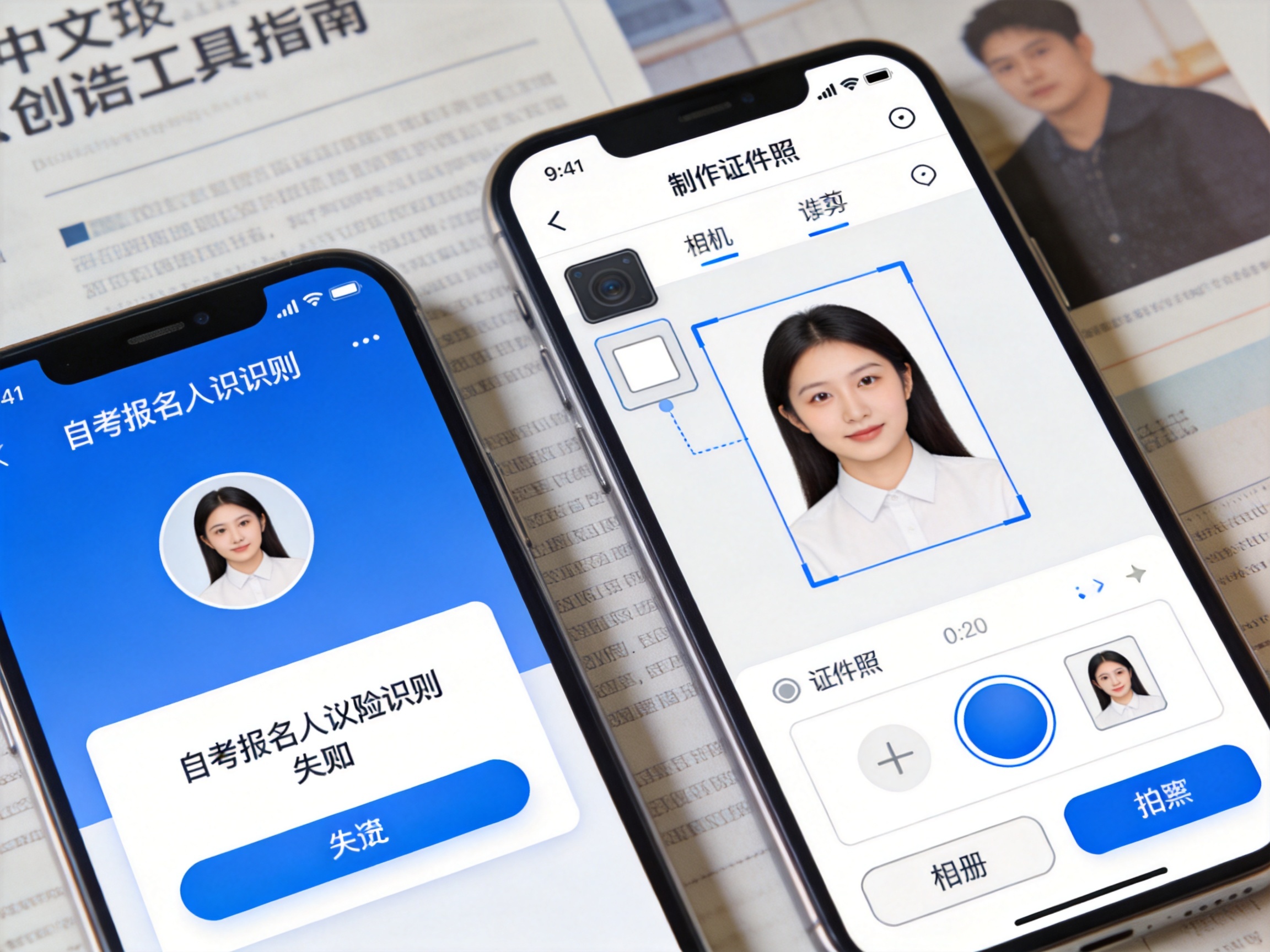 2026年自考报名照片人脸识别失败解决方法相关场景示意图