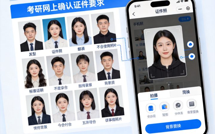 2026考研网上确认证件照可以化妆吗？要求整理相关场景示意图