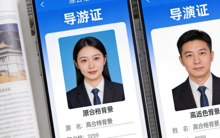 导游证照片背景不合格怎么换：2026导游证报名照片背景不合格更换方法相关场景示意图