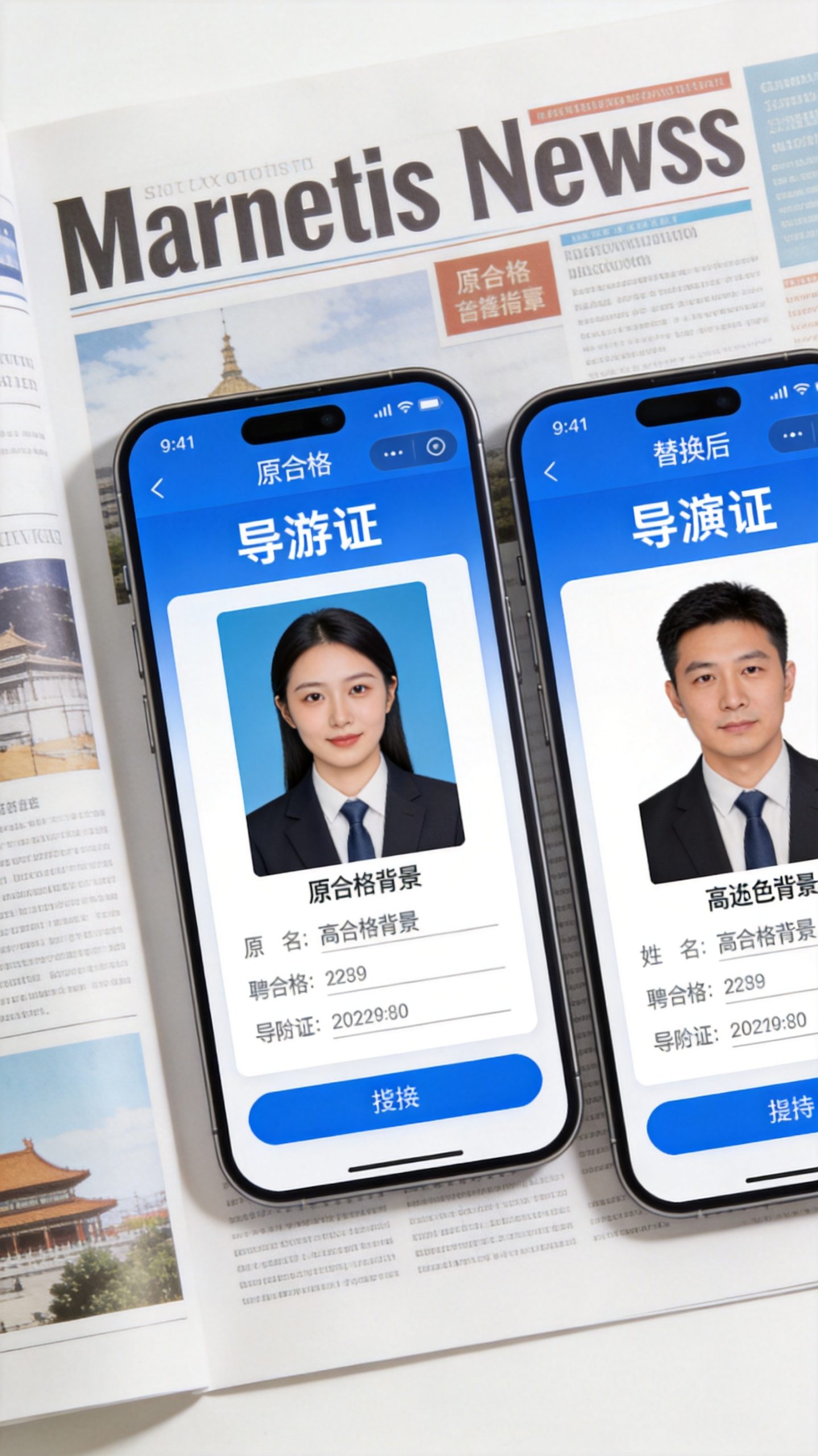 导游证照片背景不合格怎么换：2026导游证报名照片背景不合格更换方法相关场景示意图