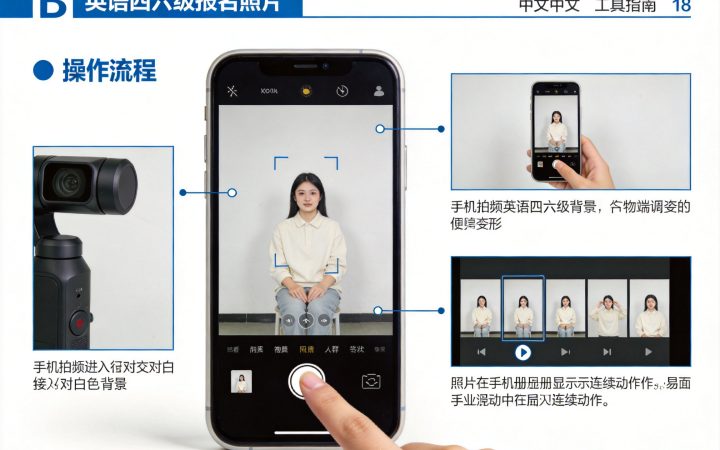 2026下半年英语四六级报名照片手机自行拍摄要求内容配图