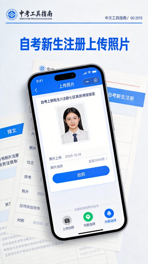 2026自考报名照片怎么用手机在线免费制作符合要求的电子版：2026年四川省自考报名照片手机在线制作指南相关场景示意图
