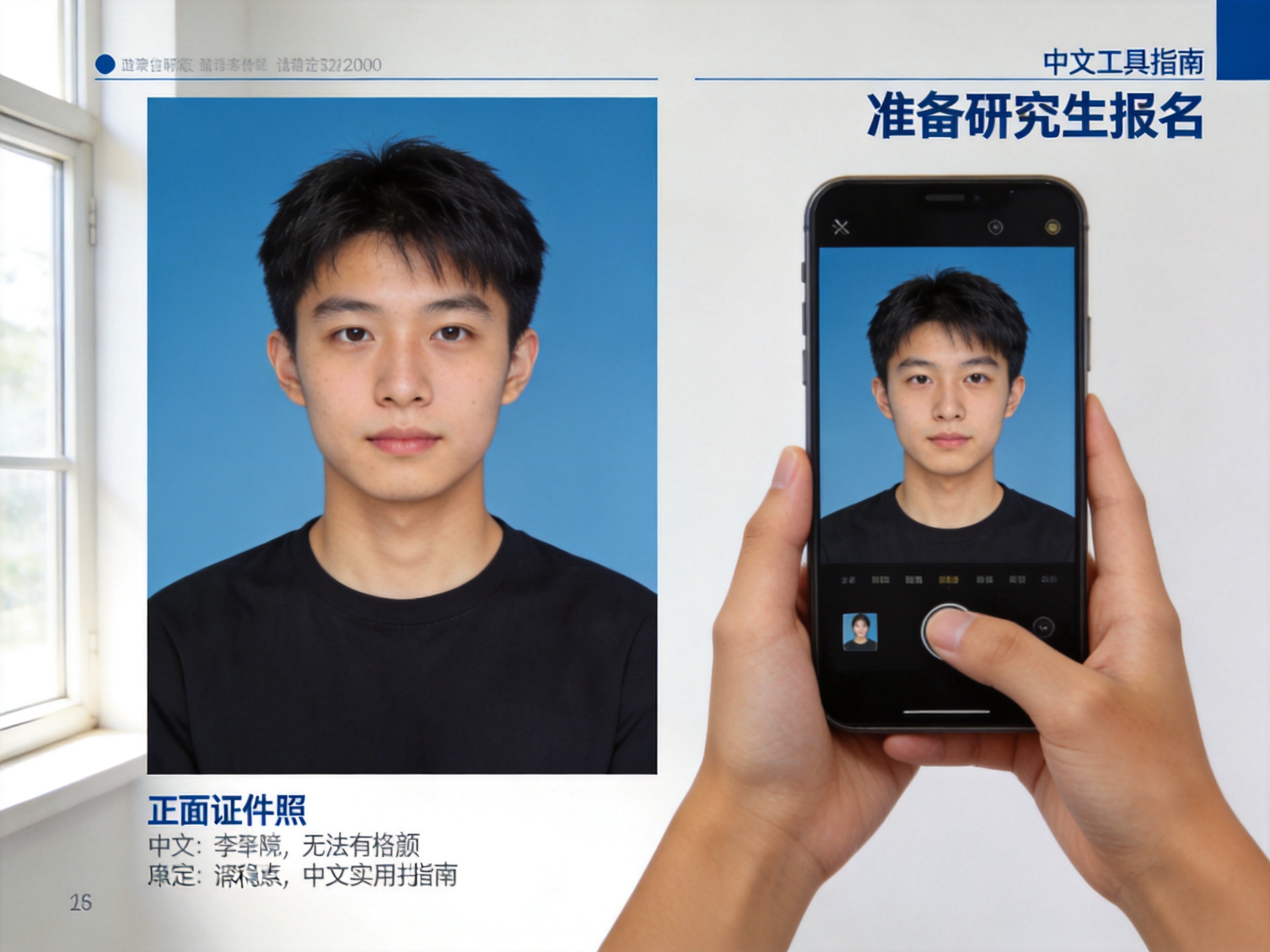 2027研究生报名照片如何用手机拍摄：光线、机位与画面构图步骤相关场景示意图