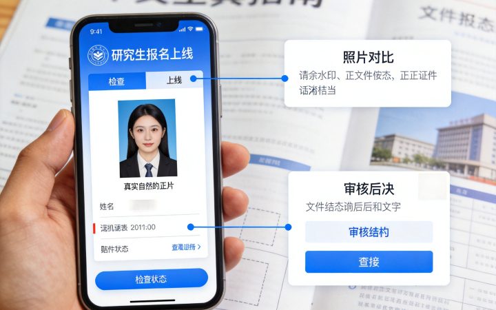 2027研究生报名照片有水印能通过审核吗？水印、边框和文字标记处理方法相关场景示意图