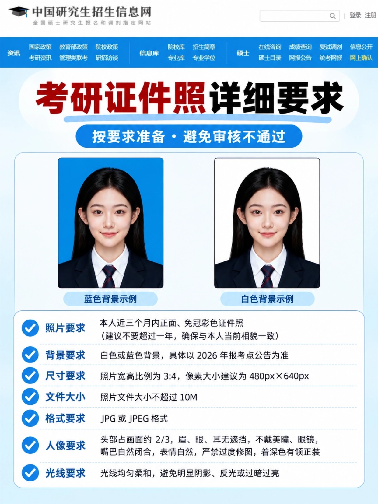 考研证件照详细要求